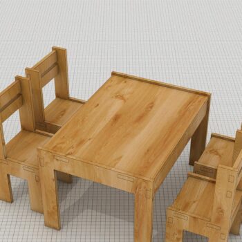 Intra απο ξύλο plywood 3mm-4mm πάχος – Ξύλινο σετ τραπεζιού και καρέκλας DXF CDR Δίασταση  20x20 cm INTRAFABR-38590854 - Image 1