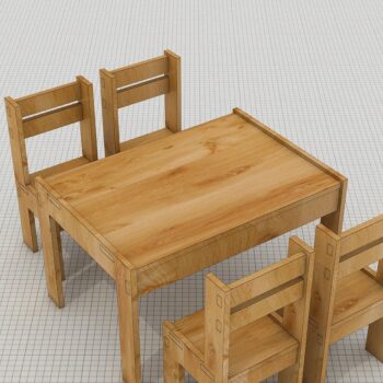 Intra απο ξύλο plywood 3mm-4mm πάχος – Ξύλινο σετ τραπεζιού και καρέκλας DXF CDR Δίασταση  20x20 cm INTRAFABR-38590854 - Image 2