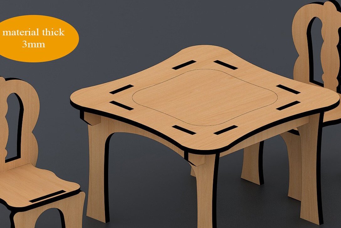 Intra απο ξύλο plywood 3mm-4mm πάχος – Αρχείο Ξύλινου Τραπεζοκαθίσματος Laser Cnc Router Δίασταση  20x20 cm INTRAFABR-37053241