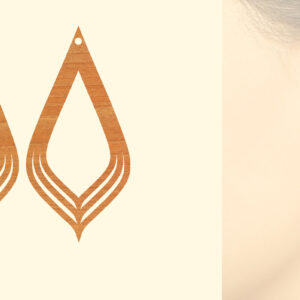 Intra απο ξύλο plywood 3mm-4mm πάχος – Ξύλινα σκουλαρίκια δάκρυ Δίασταση  5x5 cm INTRAFABR-87044352