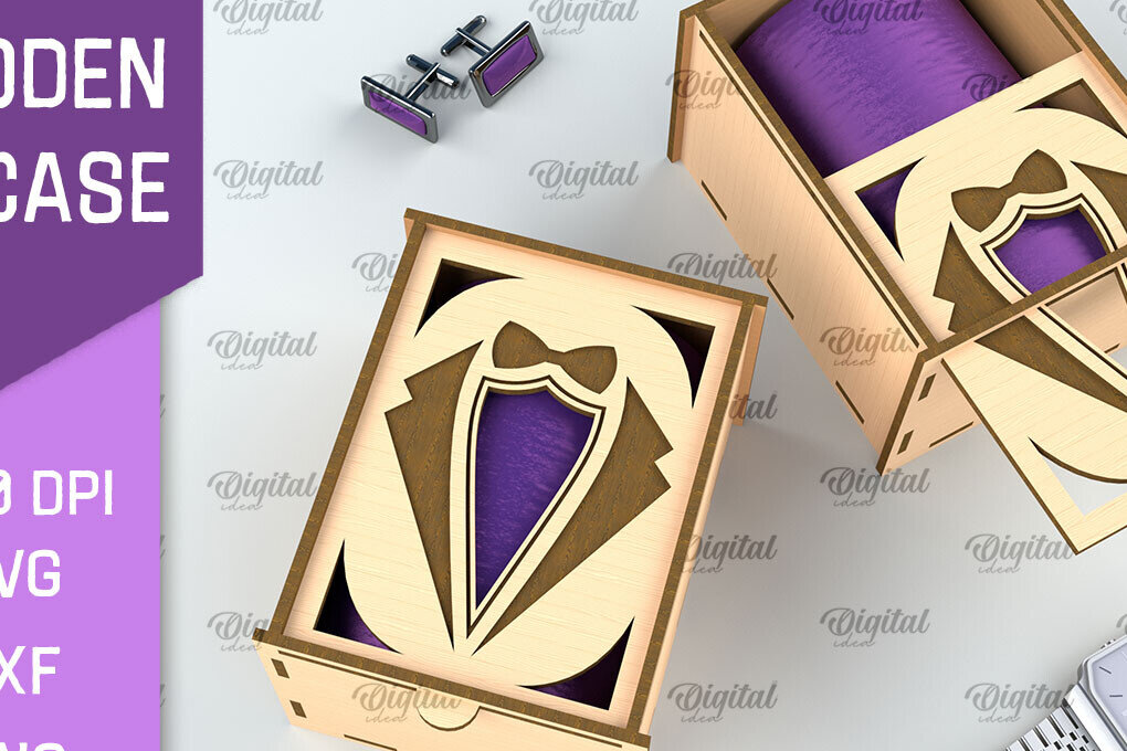 Intra απο ξύλο plywood 3mm-4mm πάχος – Ξύλινη Θήκη Γραβάτα. Κόψιμο με Laser Box Δίασταση  20x20 cm INTRAFABR-96807478