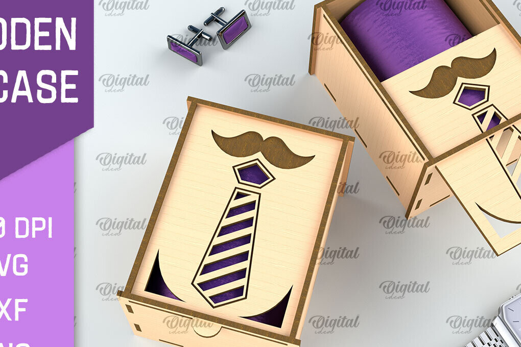 Intra απο ξύλο plywood 3mm-4mm πάχος – Ξύλινη Θήκη Γραβάτα. Κόψιμο με Laser Box Δίασταση  20x20 cm INTRAFABR-96807499