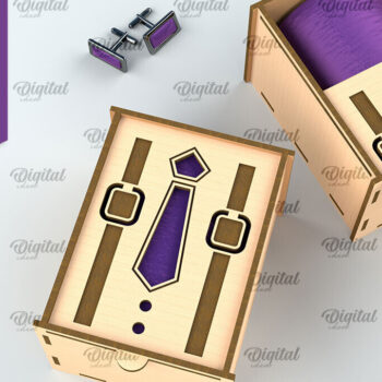 Intra απο ξύλο plywood 3mm-4mm πάχος – Ξύλινη Θήκη Γραβάτα. Κόψιμο με Laser Box Δίασταση  20x20 cm INTRAFABR-96807627 - Image 1