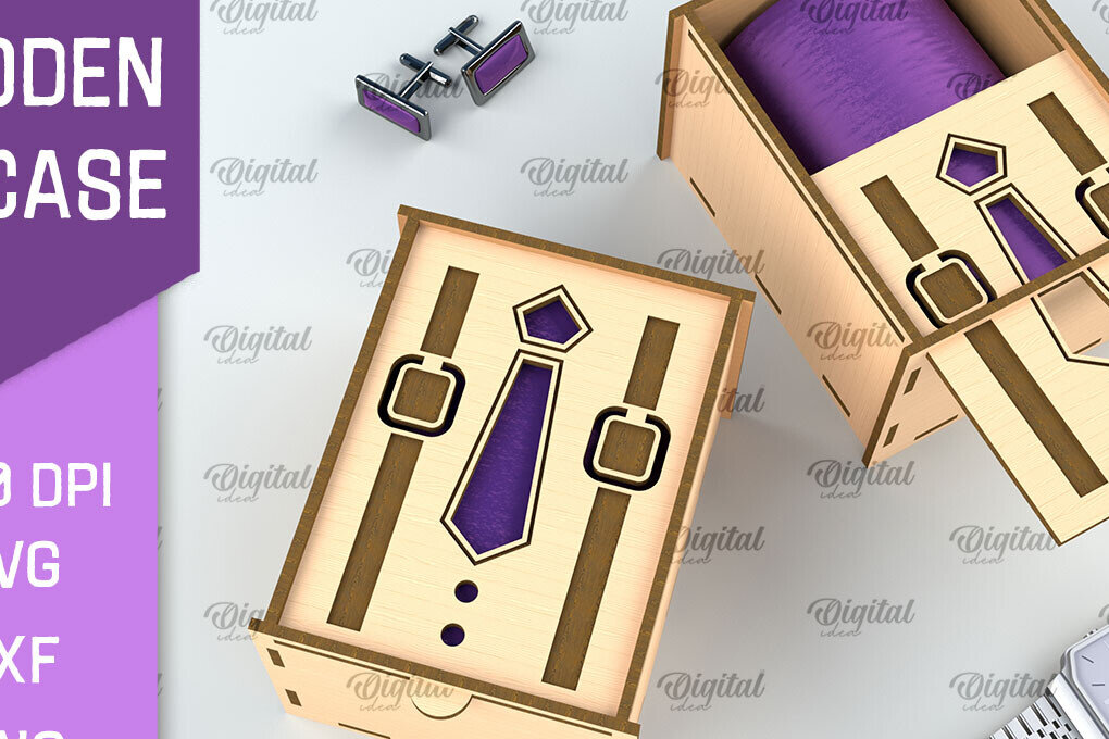 Intra απο ξύλο plywood 3mm-4mm πάχος – Ξύλινη Θήκη Γραβάτα. Κόψιμο με Laser Box Δίασταση  20x20 cm INTRAFABR-96807627