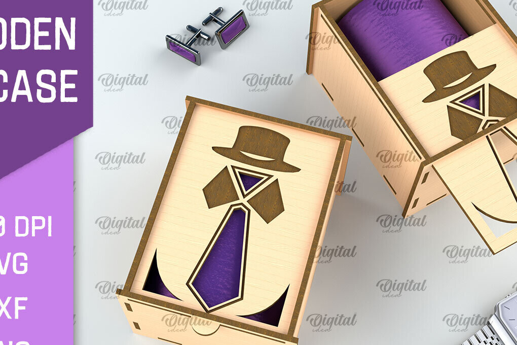 Intra απο ξύλο plywood 3mm-4mm πάχος – Ξύλινη Θήκη Γραβάτα. Κόψιμο με Laser Box Δίασταση  20x20 cm INTRAFABR-96807650