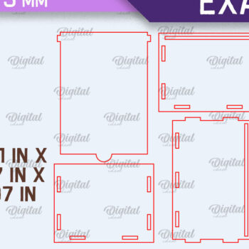 Intra απο ξύλο plywood 3mm-4mm πάχος – Ξύλινη Θήκη Γραβάτα. Κόψιμο με Laser Box Δίασταση  20x20 cm INTRAFABR-96807650 - Image 2