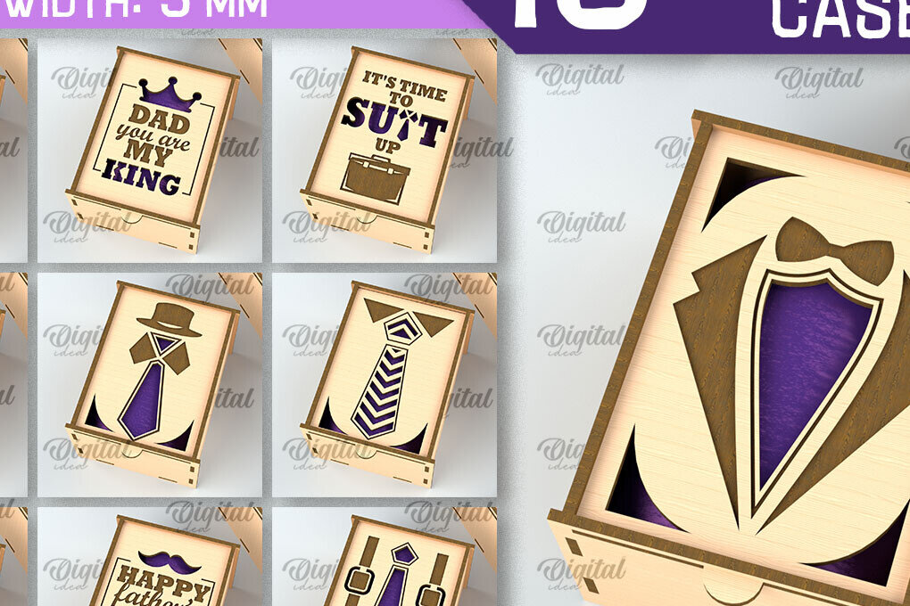 Intra απο ξύλο plywood 3mm-4mm πάχος – Ξύλινες Θήκες Γραβάτας Πακέτο κοπής με λέιζερ Δίασταση  20x20 cm INTRAFABR-96814297