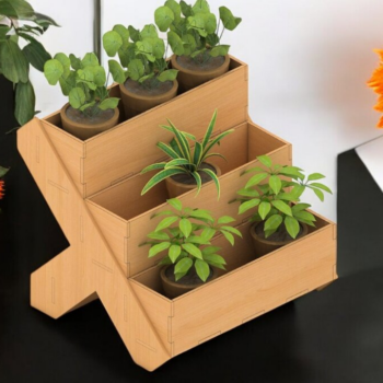 Intra απο ξύλο plywood 3mm-4mm πάχος – Ξύλινο σταντ φυτών 213 Δίασταση  20x20 cm INTRAFABR-118485078 - Image 1