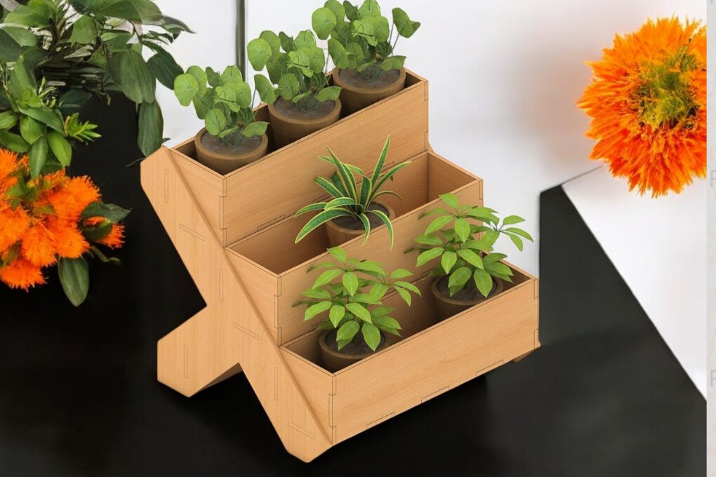 Intra απο ξύλο plywood 3mm-4mm πάχος – Ξύλινο σταντ φυτών 213 Δίασταση  20x20 cm INTRAFABR-118485078