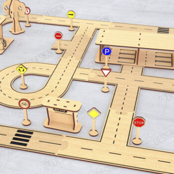 Intra απο ξύλο plywood 3mm-4mm πάχος – Ξύλινη δέσμη κοπής λέιζερ πίστας αυτοκινήτου παιχνιδιών Δίασταση  20x20 cm INTRAFABR-120354910 - Image 2