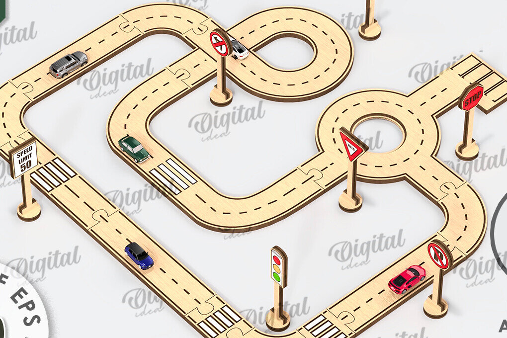 Intra απο ξύλο plywood 3mm-4mm πάχος – Ξύλινο παιχνίδι πίστας αυτοκινήτου με λέιζερ  Δίασταση  20x20 cm INTRAFABR-108768936