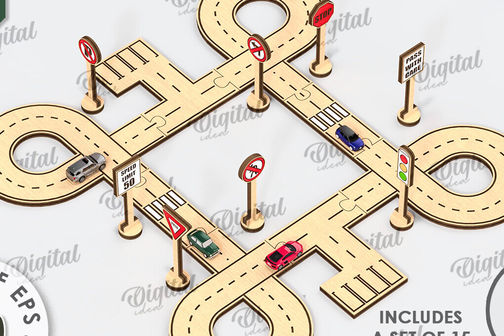 Intra απο ξύλο plywood 3mm-4mm πάχος – Ξύλινο παιχνίδι πίστας αυτοκινήτου με λέιζερ  Δίασταση  20x20 cm INTRAFABR-108768970