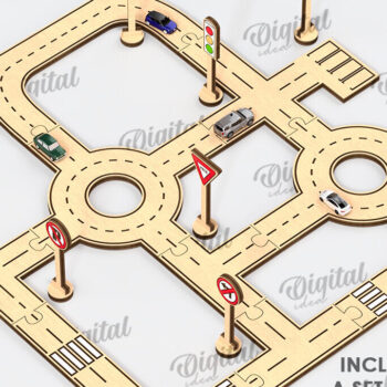 Intra απο ξύλο plywood 3mm-4mm πάχος – Ξύλινο παιχνίδι πίστας αυτοκινήτου με λέιζερ  Δίασταση  20x20 cm INTRAFABR-108768668 - Image 1