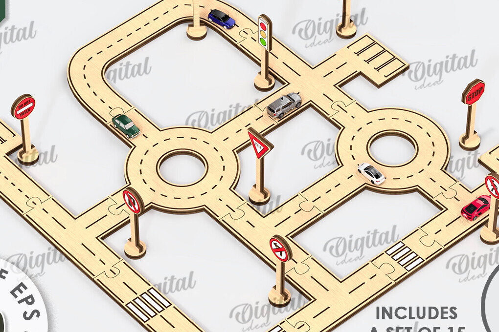 Intra απο ξύλο plywood 3mm-4mm πάχος – Ξύλινο παιχνίδι πίστας αυτοκινήτου με λέιζερ  Δίασταση  20x20 cm INTRAFABR-108768668