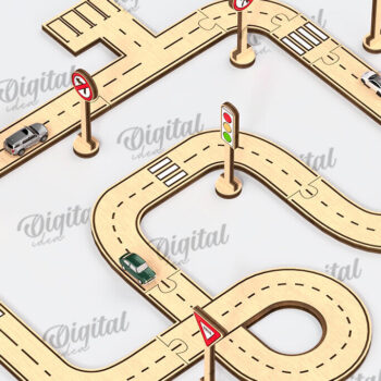 Intra απο ξύλο plywood 3mm-4mm πάχος – Ξύλινο παιχνίδι πίστας αυτοκινήτου με λέιζερ  Δίασταση  20x20 cm INTRAFABR-108768717 - Image 1