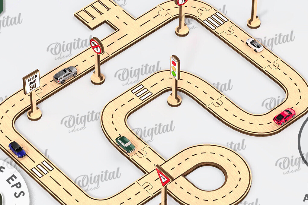 Intra απο ξύλο plywood 3mm-4mm πάχος – Ξύλινο παιχνίδι πίστας αυτοκινήτου με λέιζερ  Δίασταση  20x20 cm INTRAFABR-108768717