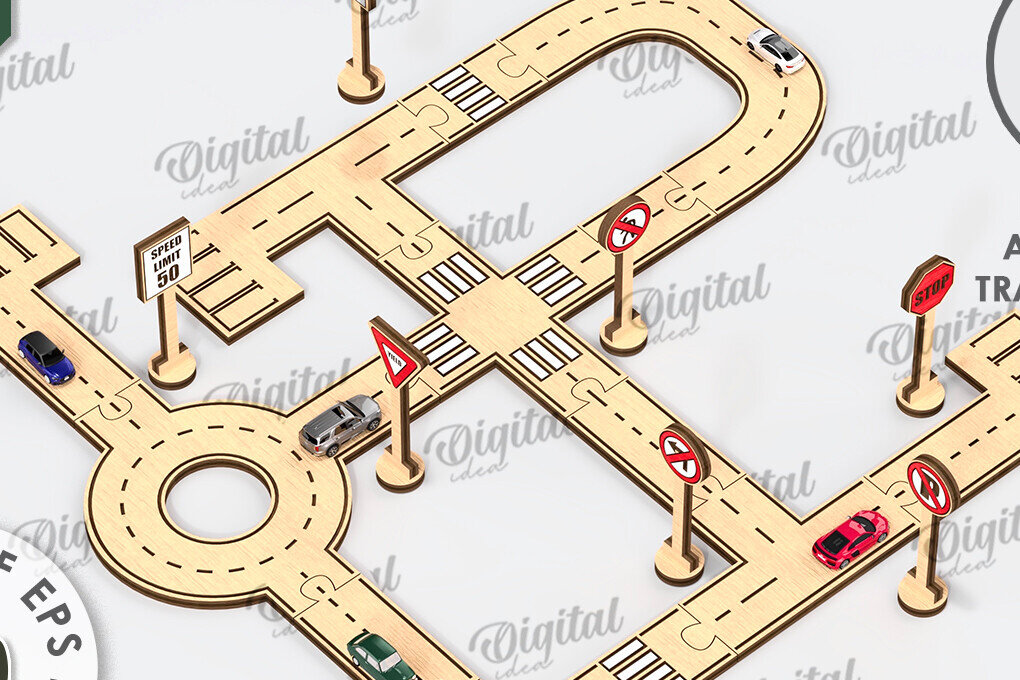 Intra απο ξύλο plywood 3mm-4mm πάχος – Ξύλινο παιχνίδι πίστας αυτοκινήτου με λέιζερ  Δίασταση  20x20 cm INTRAFABR-108768749