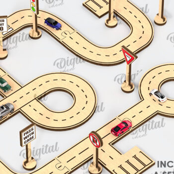 Intra απο ξύλο plywood 3mm-4mm πάχος – Ξύλινο παιχνίδι πίστας αυτοκινήτου με λέιζερ  Δίασταση  20x20 cm INTRAFABR-108768779 - Image 1