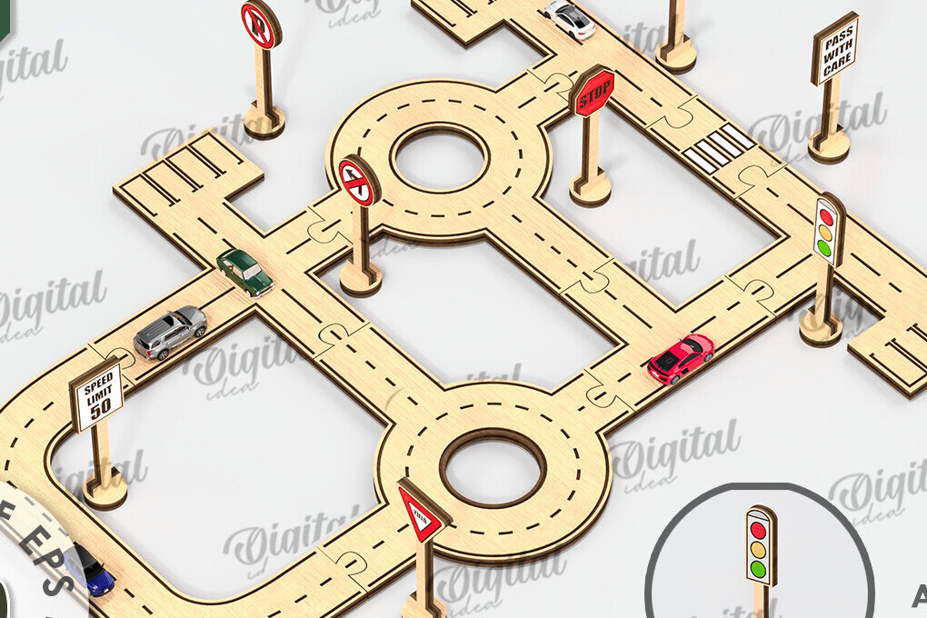 Intra απο ξύλο plywood 3mm-4mm πάχος – Ξύλινο παιχνίδι πίστας αυτοκινήτου με λέιζερ  Δίασταση  20x20 cm INTRAFABR-108768811