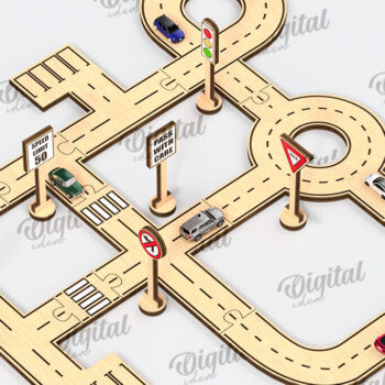 Intra απο ξύλο plywood 3mm-4mm πάχος – Ξύλινο παιχνίδι πίστας αυτοκινήτου με λέιζερ  Δίασταση  20x20 cm INTRAFABR-108768851 - Image 1