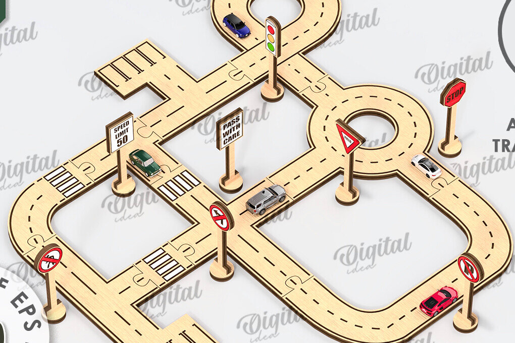 Intra απο ξύλο plywood 3mm-4mm πάχος – Ξύλινο παιχνίδι πίστας αυτοκινήτου με λέιζερ  Δίασταση  20x20 cm INTRAFABR-108768851