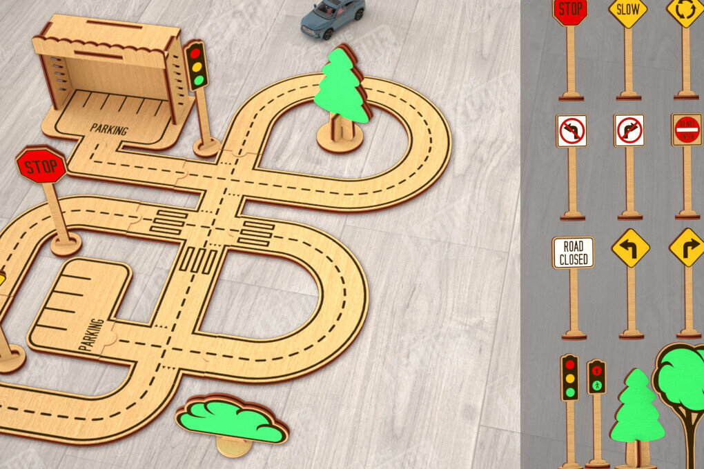 Intra απο ξύλο plywood 3mm-4mm πάχος – Ξύλινη πίστα αυτοκινήτου | Αγωνιστική πίστα |CNC Δίασταση  20x20 cm INTRAFABR-115494672