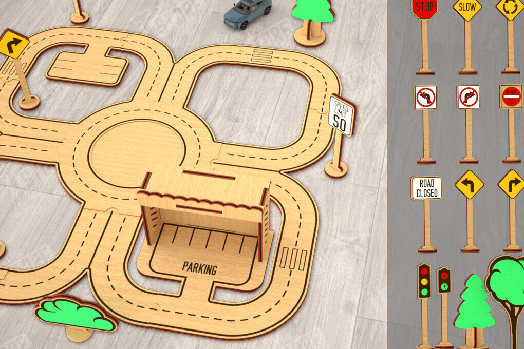 Intra απο ξύλο plywood 3mm-4mm πάχος – Ξύλινη πίστα αυτοκινήτου | Αγωνιστική πίστα |CNC Δίασταση  20x20 cm INTRAFABR-115494609