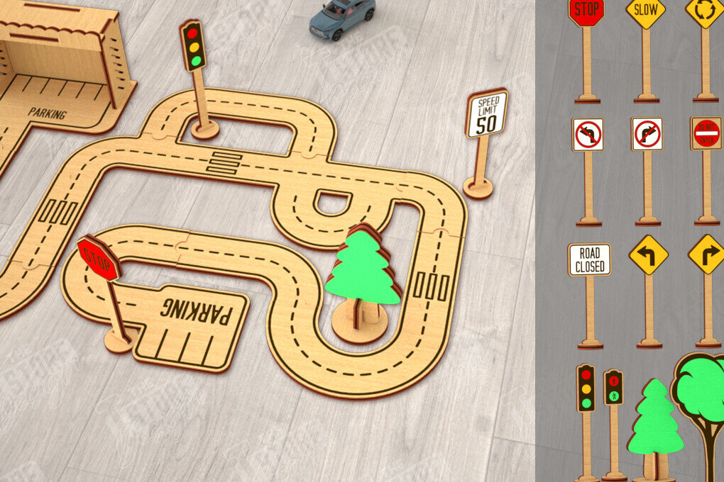 Intra απο ξύλο plywood 3mm-4mm πάχος – Ξύλινη πίστα αυτοκινήτου | Αγωνιστική πίστα |CNC Δίασταση  20x20 cm INTRAFABR-115494613