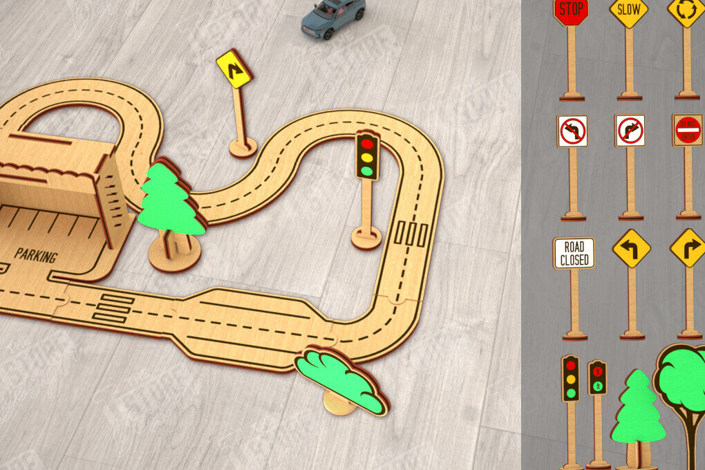 Intra απο ξύλο plywood 3mm-4mm πάχος – Ξύλινη πίστα αυτοκινήτου | Αγωνιστική πίστα |CNC Δίασταση  20x20 cm INTRAFABR-115494597