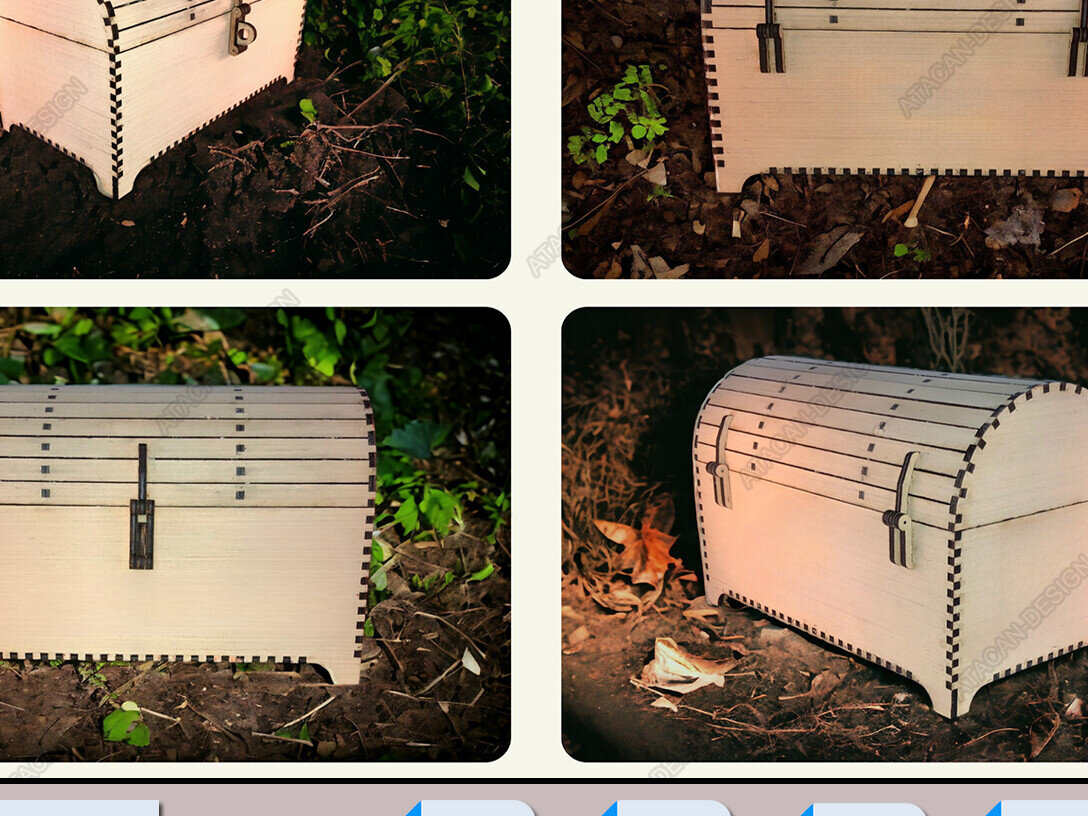 Intra απο ξύλο plywood 3mm-4mm πάχος – Ξύλινο σεντούκι θησαυρού - DIY St Δίασταση  20x20 cm INTRAFABR-91109975