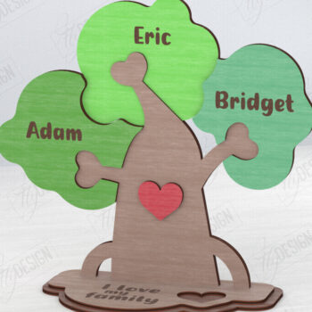 Intra απο ξύλο plywood 3mm-4mm πάχος – Ξύλινο δέντρο Family Puzzle|CNC Δίασταση  20x20 cm INTRAFABR-120102165 - Image 1