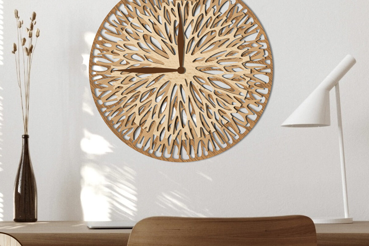 Intra απο ξύλο plywood 3mm-4mm πάχος – Πρότυπο κοπής ξύλινο ρολόι τοίχου Δίασταση  40x30 cm INTRAFABR-71185830