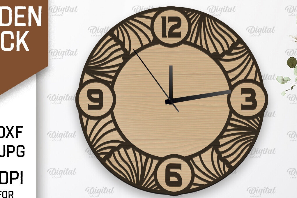 Intra απο ξύλο plywood 3mm-4mm πάχος – Ξύλινο ρολόι τοίχου  κοπής με λέιζερ Δίασταση  40x30 cm INTRAFABR-107560874