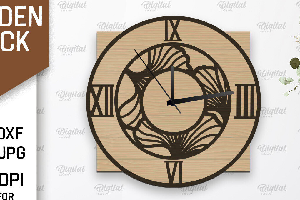 Intra απο ξύλο plywood 3mm-4mm πάχος – Ξύλινο ρολόι τοίχου  κοπής με λέιζερ Δίασταση  40x30 cm INTRAFABR-107560411