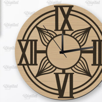 Intra απο ξύλο plywood 3mm-4mm πάχος – Ξύλινο ρολόι τοίχου  κοπής με λέιζερ Δίασταση  40x30 cm INTRAFABR-107560490 - Image 1