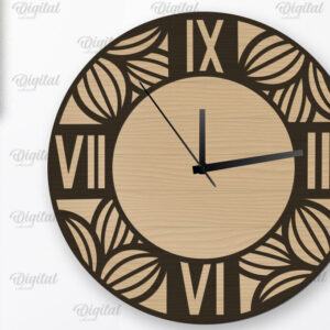 Intra απο ξύλο plywood 3mm-4mm πάχος – Ξύλινο ρολόι τοίχου  κοπής με λέιζερ Δίασταση  40x30 cm INTRAFABR-107560567