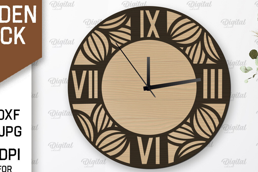 Intra απο ξύλο plywood 3mm-4mm πάχος – Ξύλινο ρολόι τοίχου  κοπής με λέιζερ Δίασταση  40x30 cm INTRAFABR-107560567