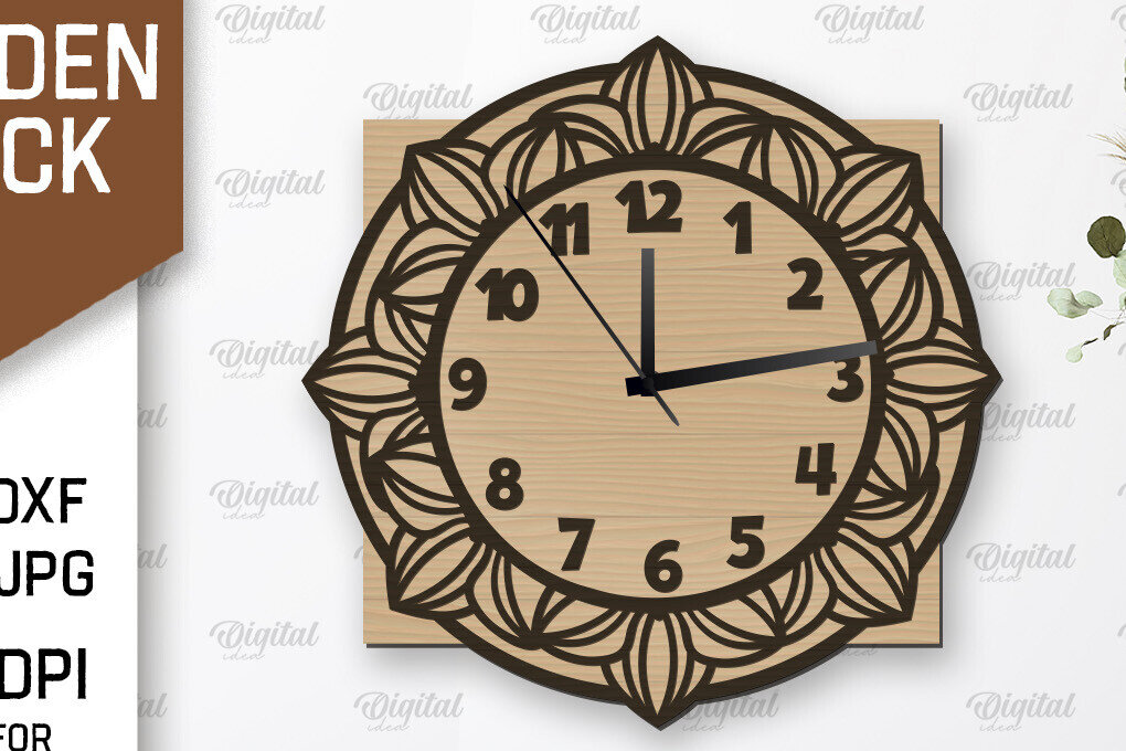 Intra απο ξύλο plywood 3mm-4mm πάχος – Ξύλινο ρολόι τοίχου  κοπής με λέιζερ Δίασταση  40x30 cm INTRAFABR-107560601