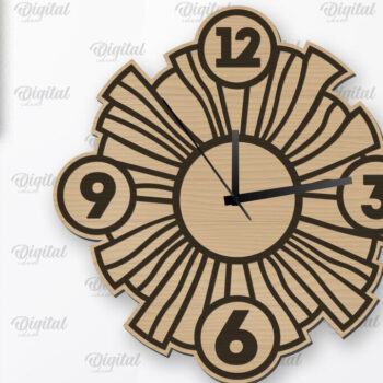 Intra απο ξύλο plywood 3mm-4mm πάχος – Ξύλινο ρολόι τοίχου  κοπής με λέιζερ Δίασταση  40x30 cm INTRAFABR-107560629 - Image 1