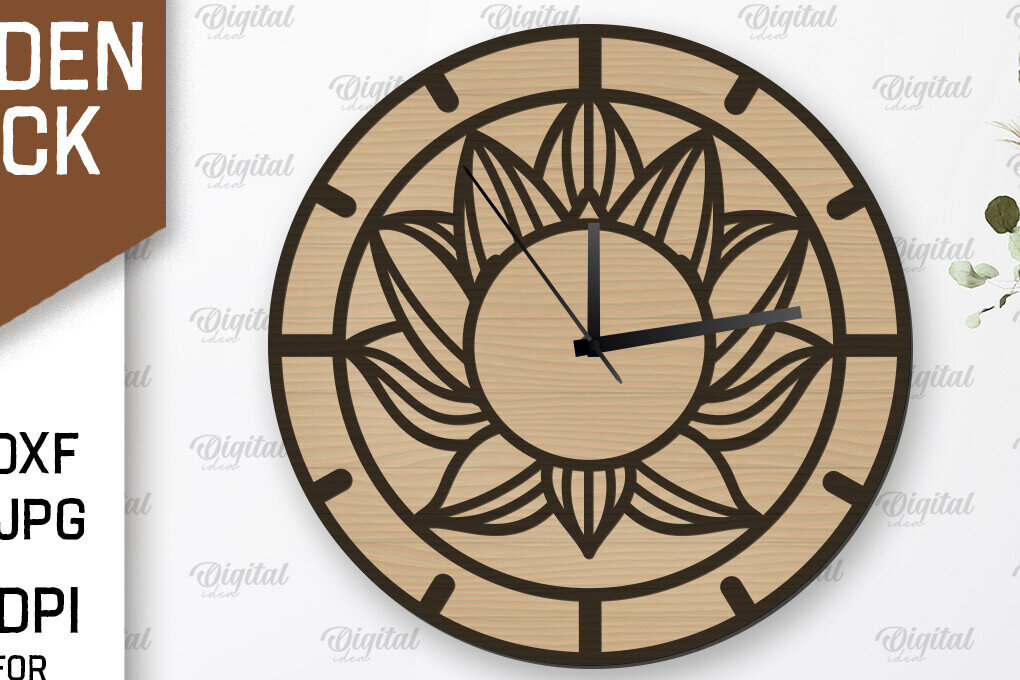 Intra απο ξύλο plywood 3mm-4mm πάχος – Ξύλινο ρολόι τοίχου  κοπής με λέιζερ Δίασταση  40x30 cm INTRAFABR-107560677