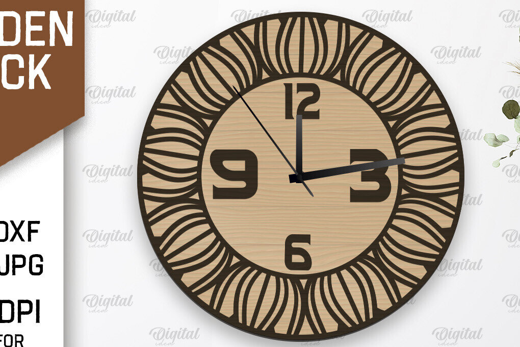 Intra απο ξύλο plywood 3mm-4mm πάχος – Ξύλινο ρολόι τοίχου  κοπής με λέιζερ Δίασταση  40x30 cm INTRAFABR-107560370