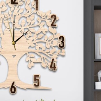 Intra απο ξύλο plywood 3mm-4mm πάχος – Ξύλινο ρολόι τοίχου Αρχείο κοπής με λέιζερ | Δέντρο Δίασταση  40x30 cm INTRAFABR-117878033 - Image 2