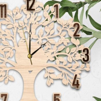 Intra απο ξύλο plywood 3mm-4mm πάχος – Ξύλινο ρολόι τοίχου Αρχείο κοπής με λέιζερ | Δέντρο Δίασταση  40x30 cm INTRAFABR-117878033 - Image 3
