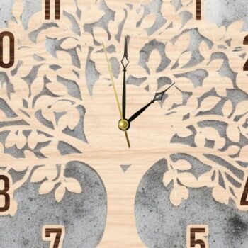 Intra απο ξύλο plywood 3mm-4mm πάχος – Ξύλινο ρολόι τοίχου Αρχείο κοπής με λέιζερ | Δέντρο Δίασταση  40x30 cm INTRAFABR-117878033 - Image 8