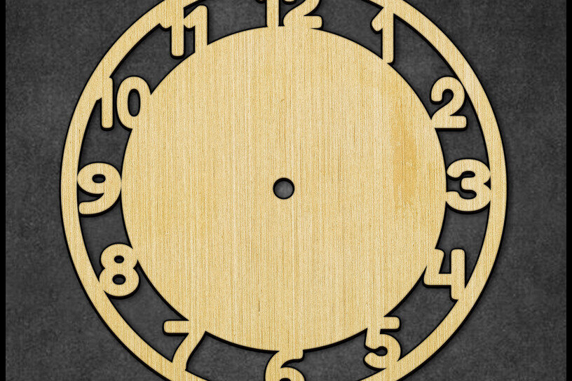 Intra απο ξύλο plywood 3mm-4mm πάχος – Ξύλινο ρολόι τοίχου Πακέτο Laser Δίασταση  40x30 cm INTRAFABR-119507434 - Image 2