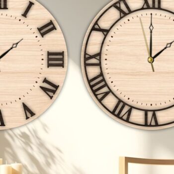 Intra απο ξύλο plywood 3mm-4mm πάχος – Ξύλινο ρολόι τοίχου | Ρωμαϊκοί Αριθμοί Δίασταση  40x30 cm INTRAFABR-119201970 - Image 1