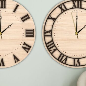 Intra απο ξύλο plywood 3mm-4mm πάχος – Ξύλινο ρολόι τοίχου | Ρωμαϊκοί Αριθμοί Δίασταση  40x30 cm INTRAFABR-119201970 - Image 3