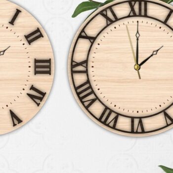 Intra απο ξύλο plywood 3mm-4mm πάχος – Ξύλινο ρολόι τοίχου | Ρωμαϊκοί Αριθμοί Δίασταση  40x30 cm INTRAFABR-119201970 - Image 4