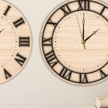 Intra απο ξύλο plywood 3mm-4mm πάχος – Ξύλινο ρολόι τοίχου | Ρωμαϊκοί Αριθμοί Δίασταση  40x30 cm INTRAFABR-119201970 - Image 5