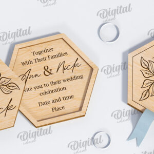 Intra απο ξύλο plywood 3mm-4mm πάχος – Ξύλινο Προσκλητήριο Γάμου Κοπή Laser Δίασταση  20x20 cm INTRAFABR-117332578